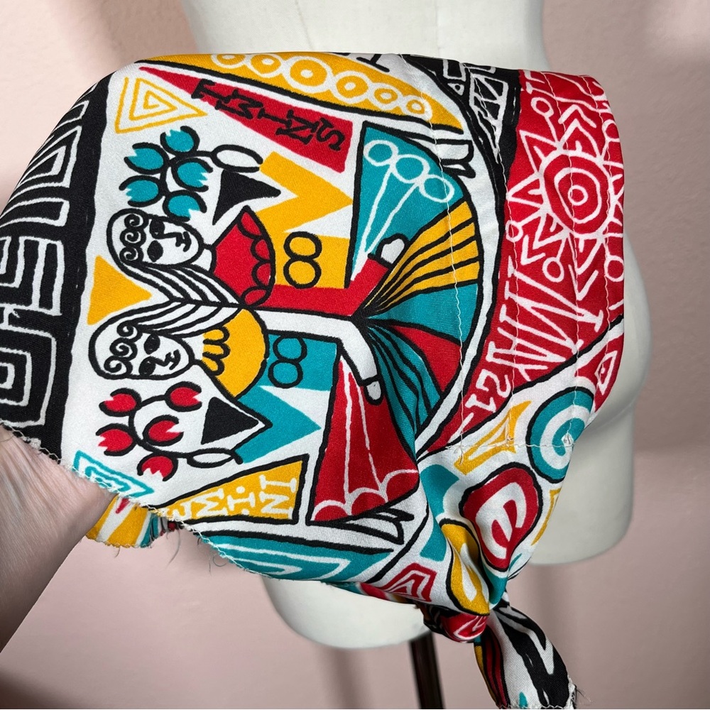 Vintage 1970 Gemini Horoscope whimsical Kitschy eclectic Triangle Head scarf